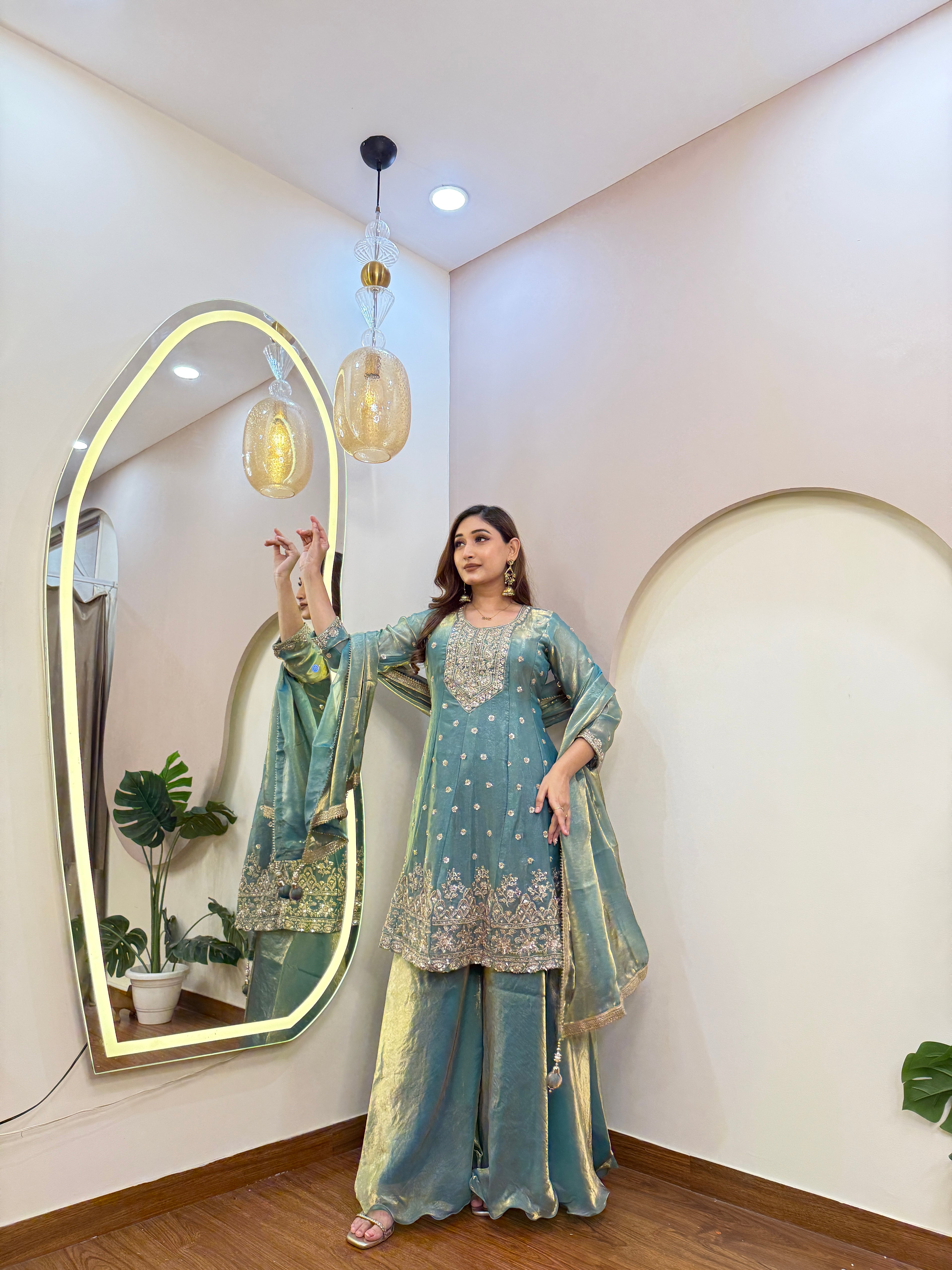 E166 3PC SHARARA SUIT