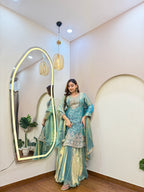 E166 3PC SHARARA SUIT