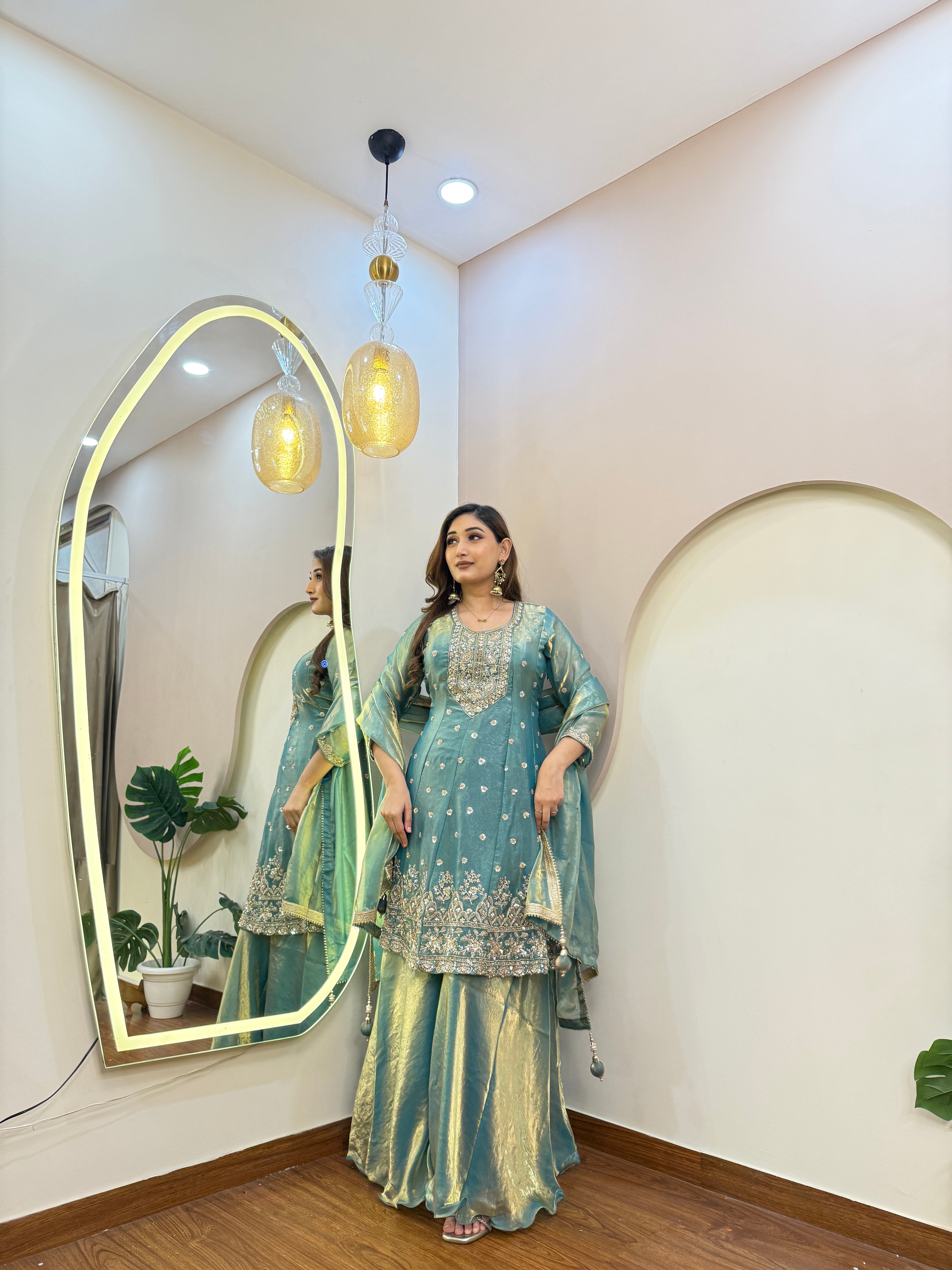 E166 3PC SHARARA SUIT