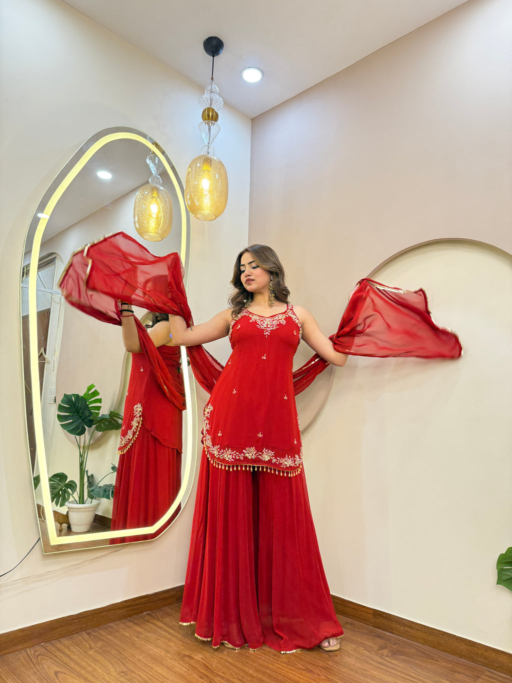 E256 3PC SHARARA SUIT