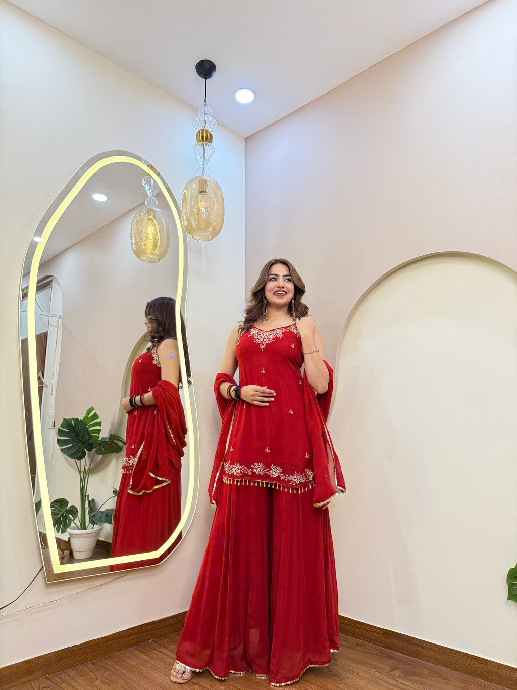 E256 3PC SHARARA SUIT