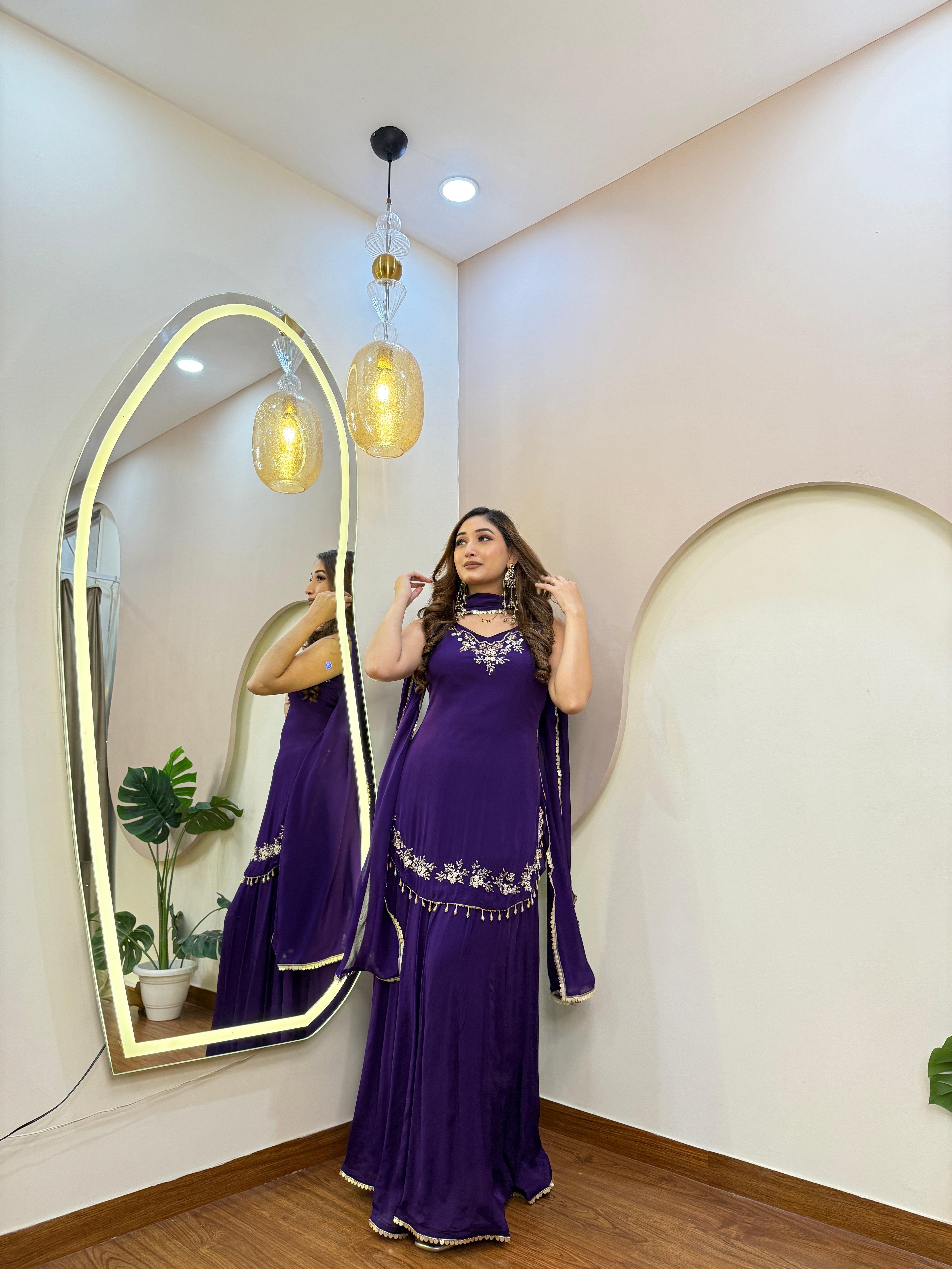 E256 3PC SHARARA SUIT