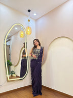 E212 INDO WESTARN DRAP SAREE
