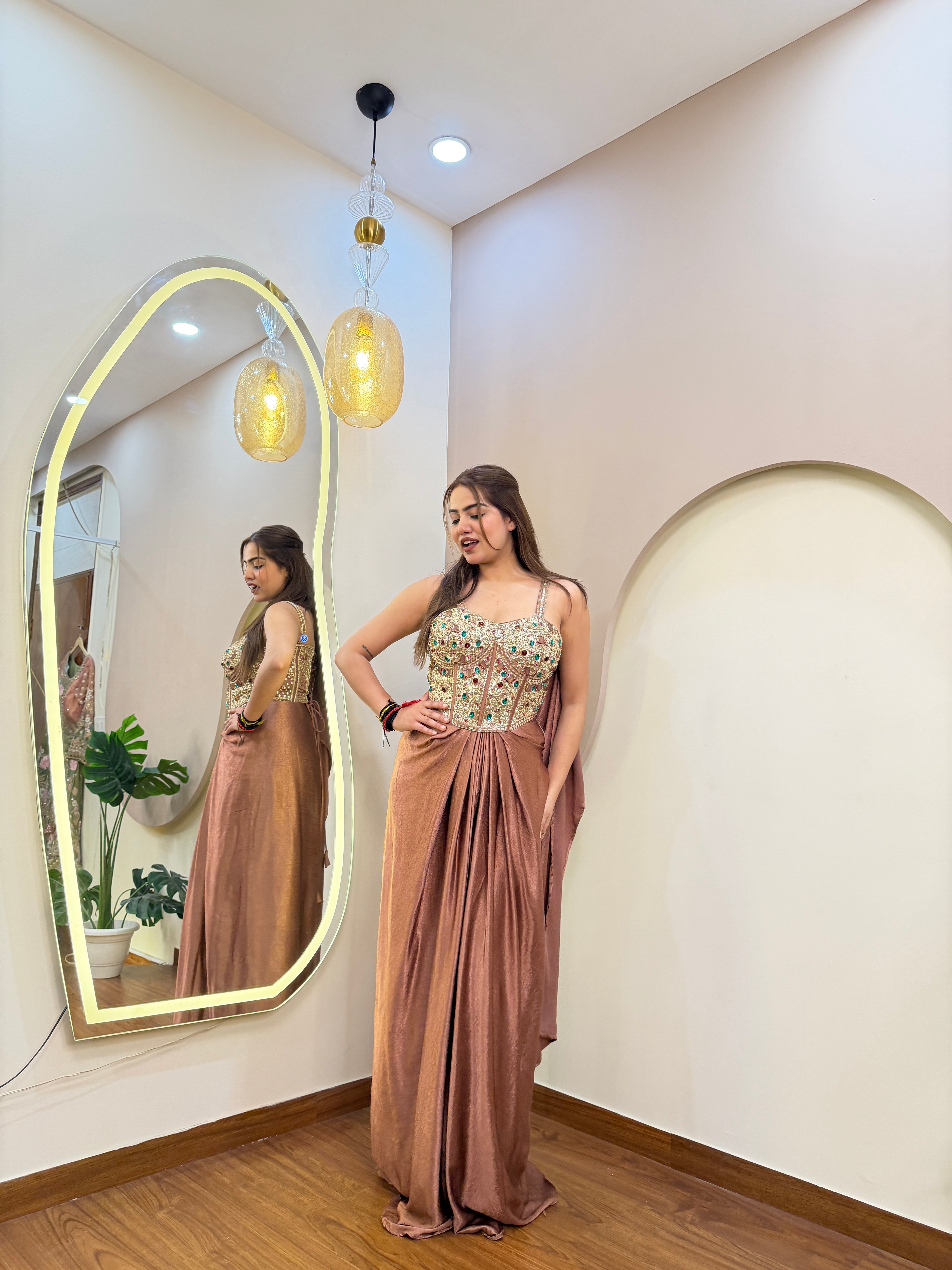 E282 INDO WESTARN DRAP SAREE