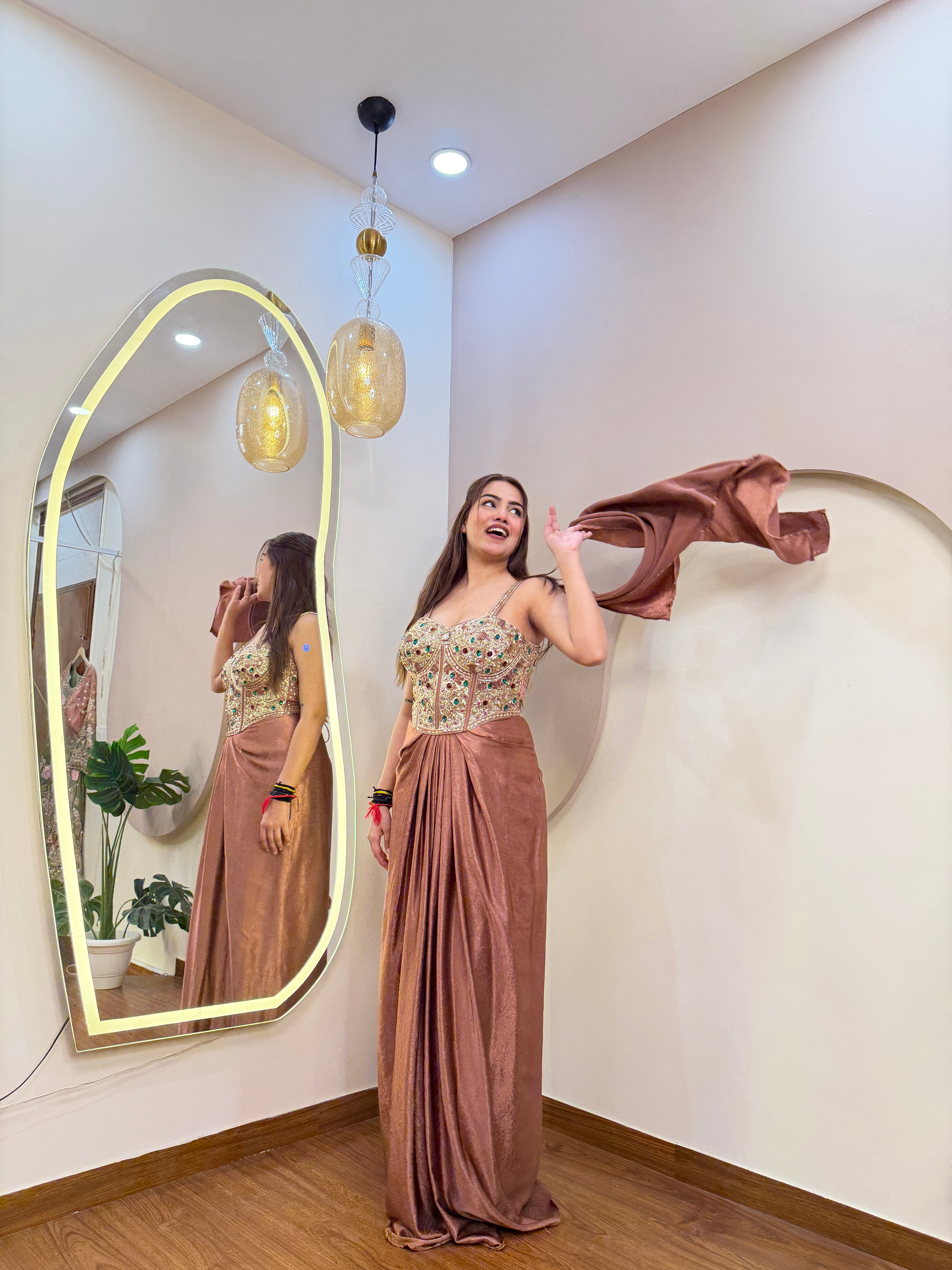E282 INDO WESTARN DRAP SAREE