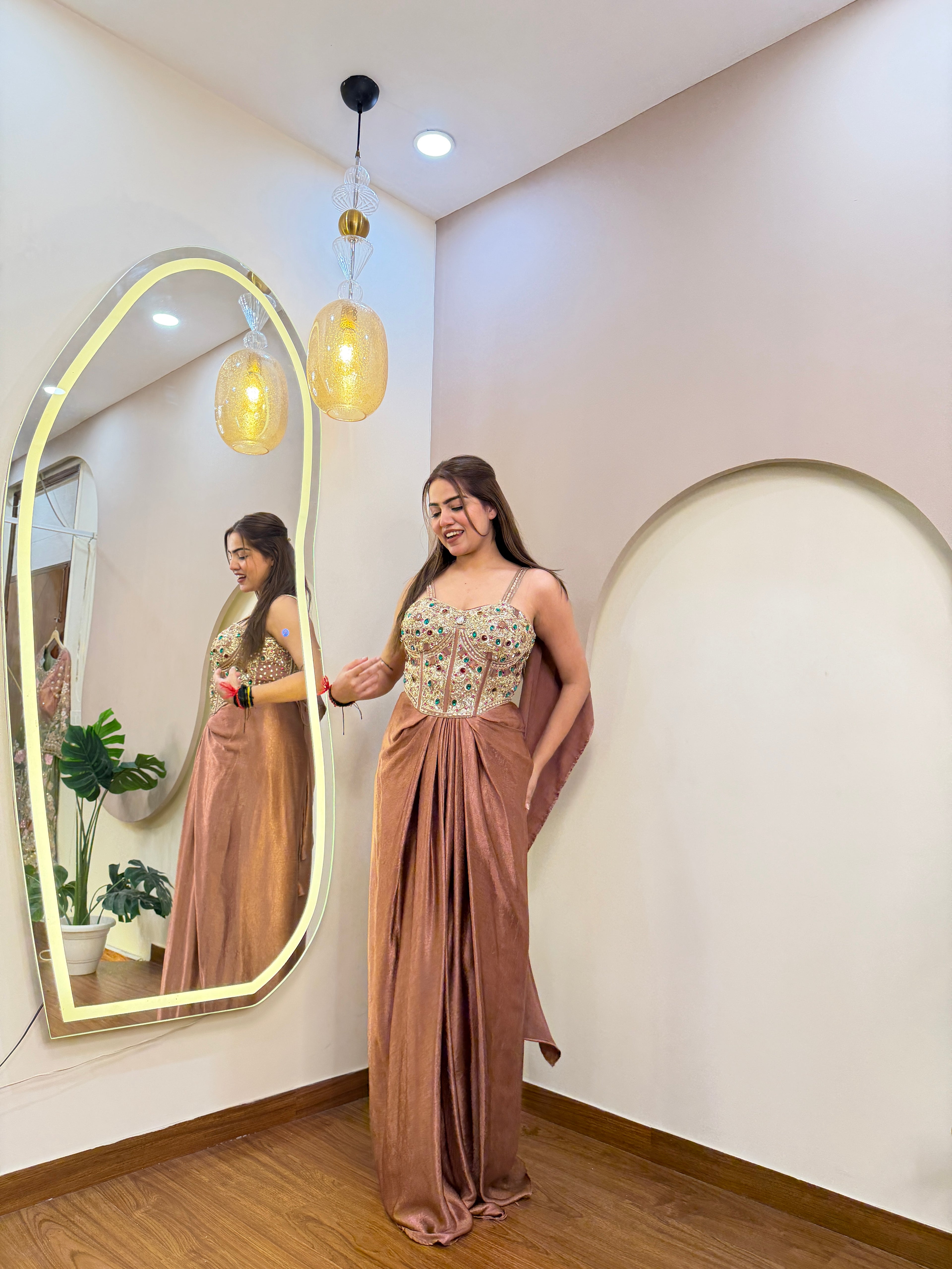E282 INDO WESTARN DRAP SAREE