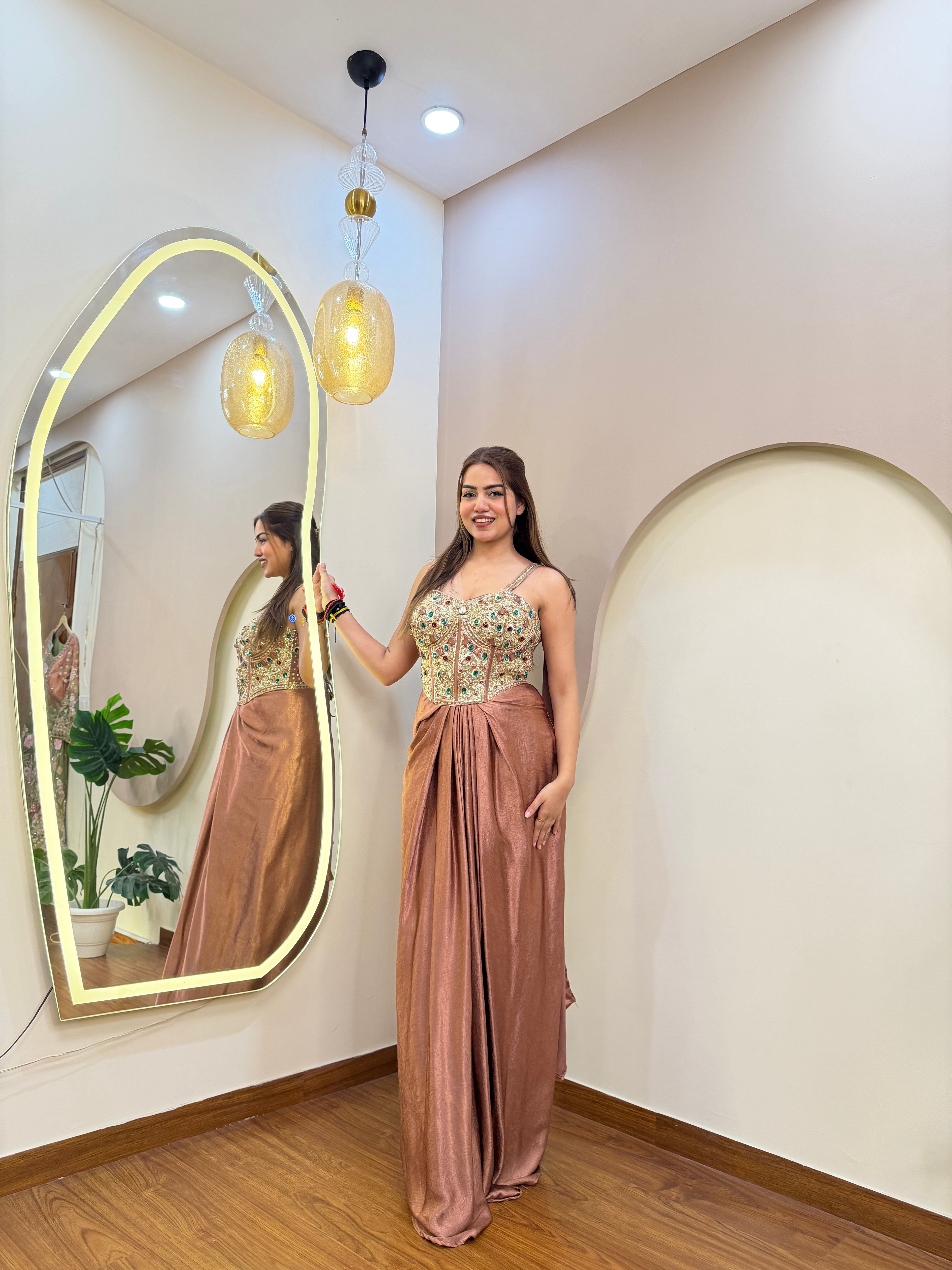 E282 INDO WESTARN DRAP SAREE