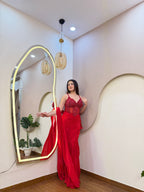 E152 INDO WESTERN DRAP SAREE