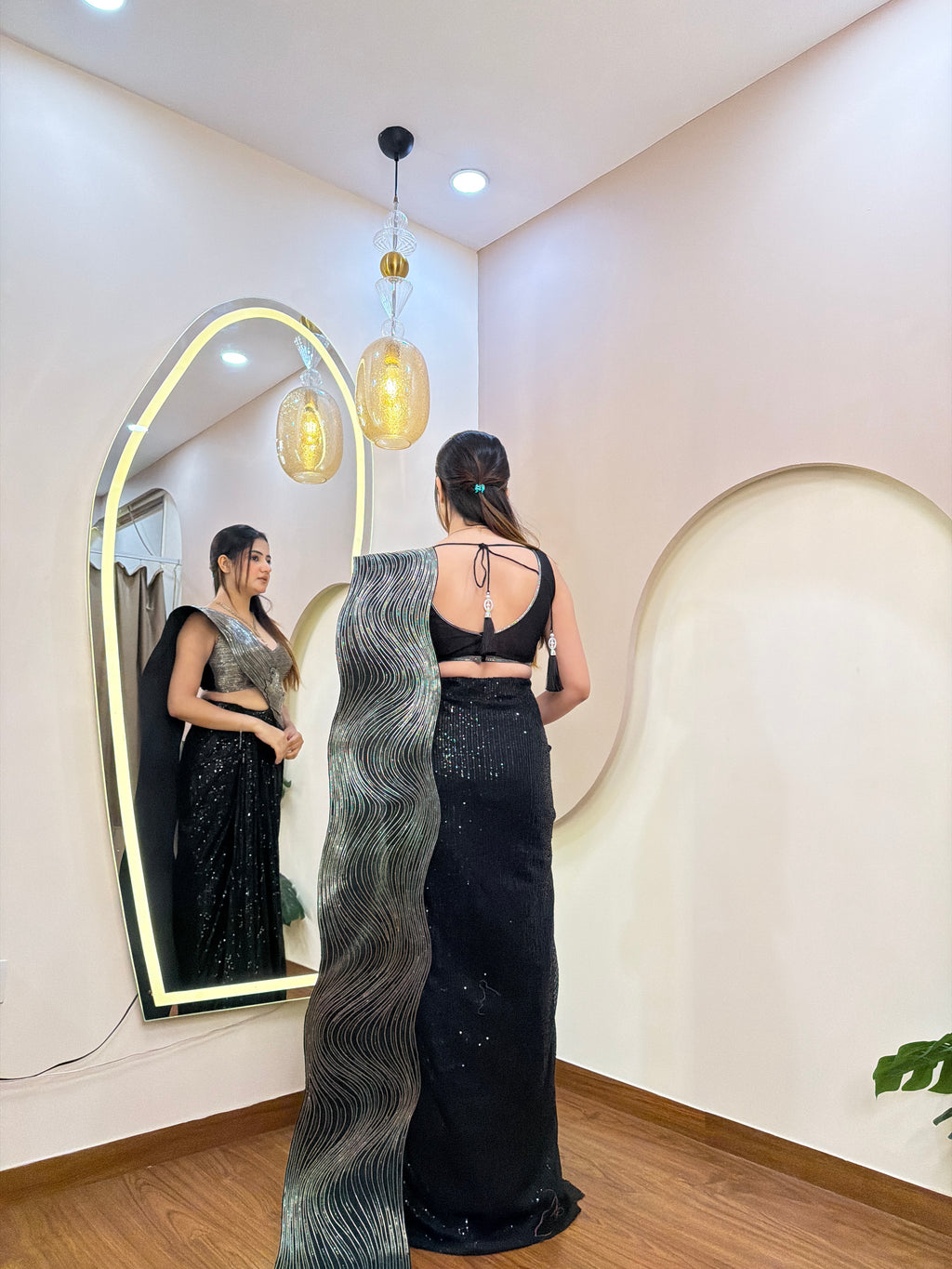 E10 INDO WESTERN DRAPE SAREE
