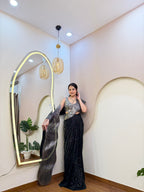 E10 INDO WESTERN DRAPE SAREE