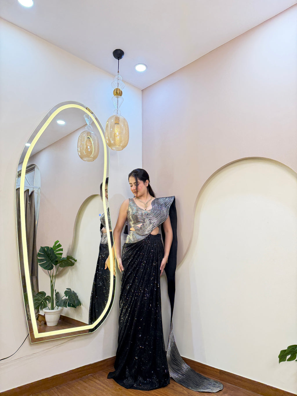 E10 INDO WESTERN DRAPE SAREE