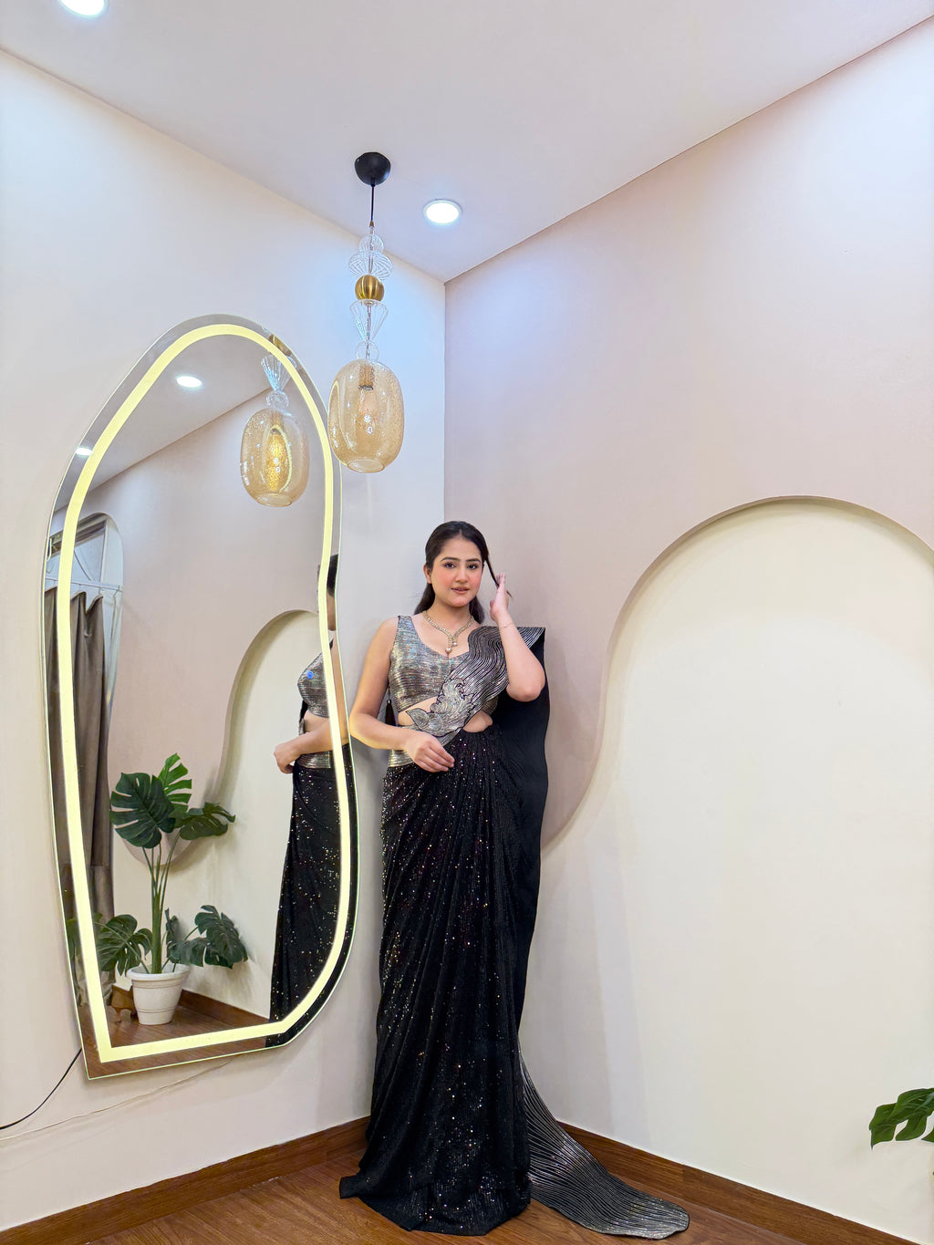 E10 INDO WESTERN DRAPE SAREE