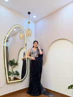 E10 INDO WESTERN DRAPE SAREE