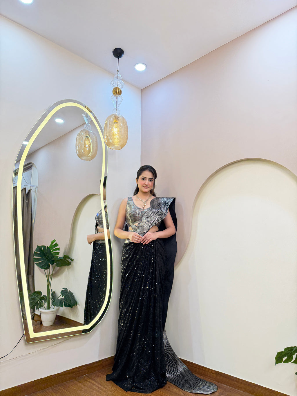 E10 INDO WESTERN DRAPE SAREE