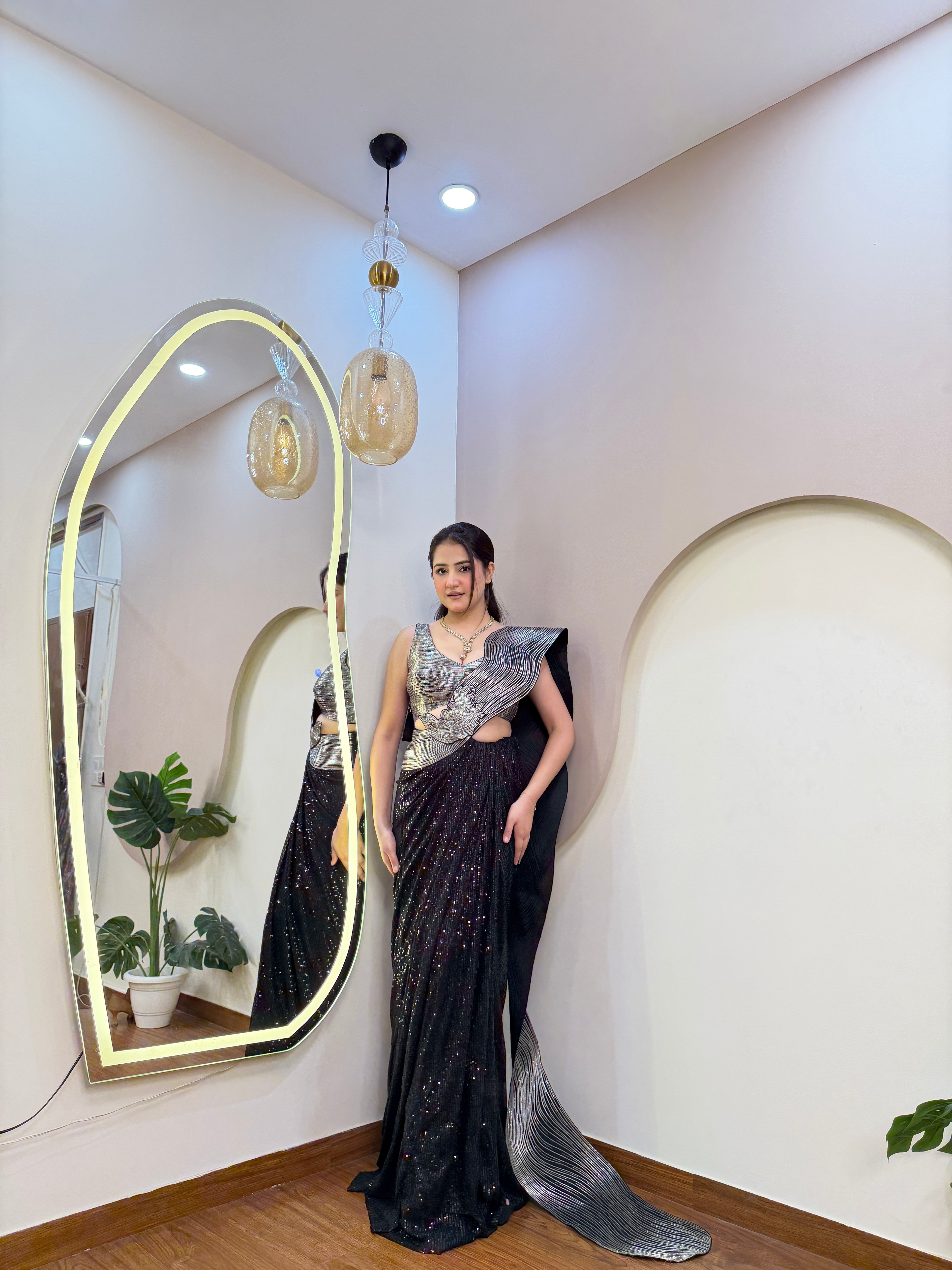 E10 INDO WESTERN DRAPE SAREE