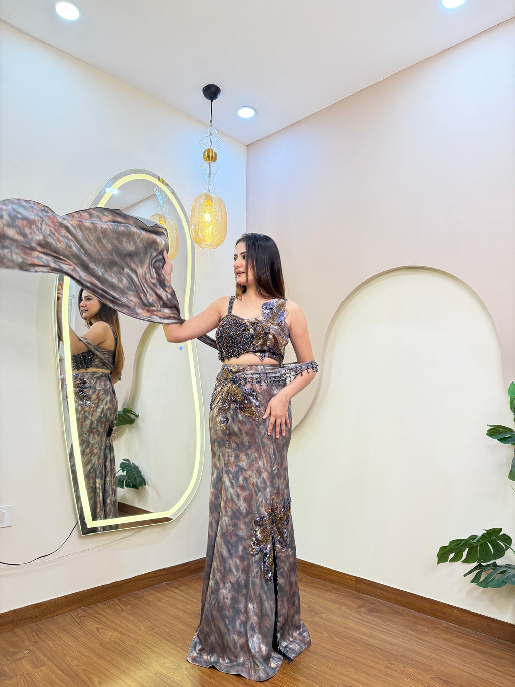 E284 CROP TOP LEHENGA
