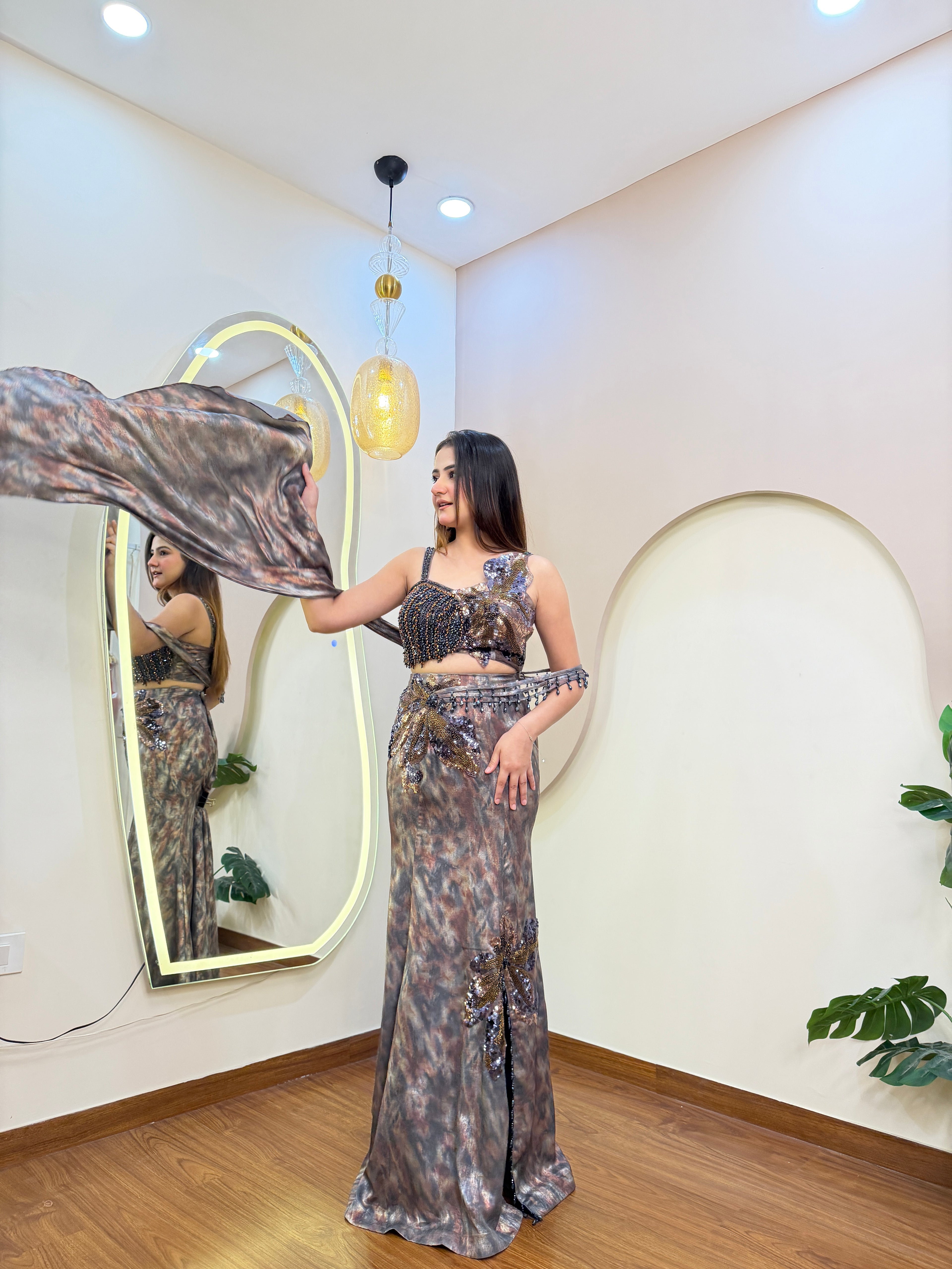 E284 CROP TOP LEHENGA