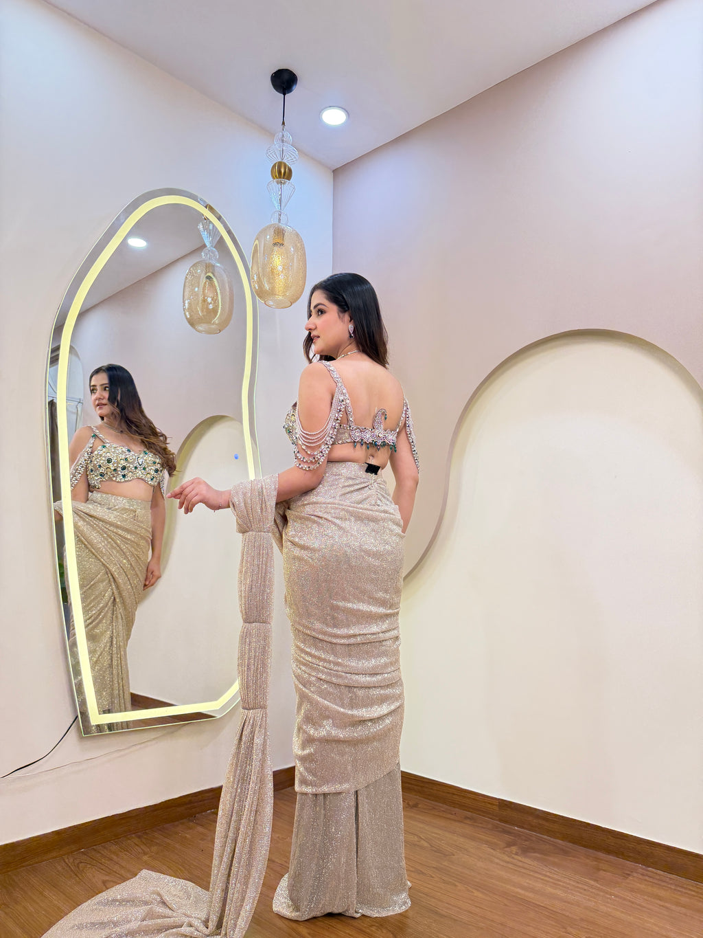 E299 INDO WESTERN DRAPE SAARE