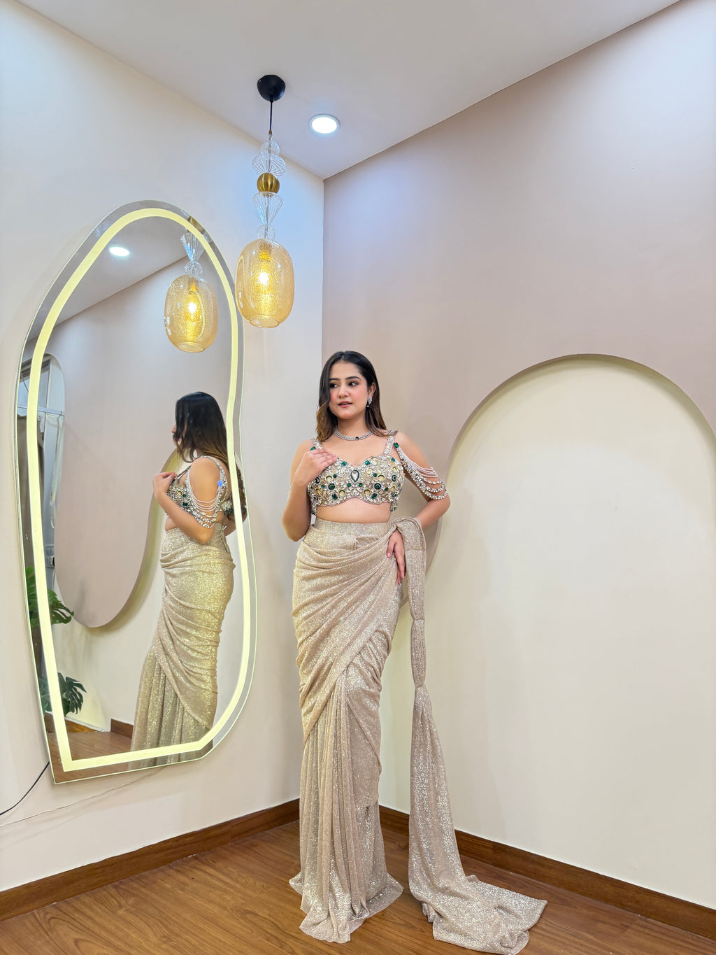 E299 INDO WESTERN DRAPE SAARE