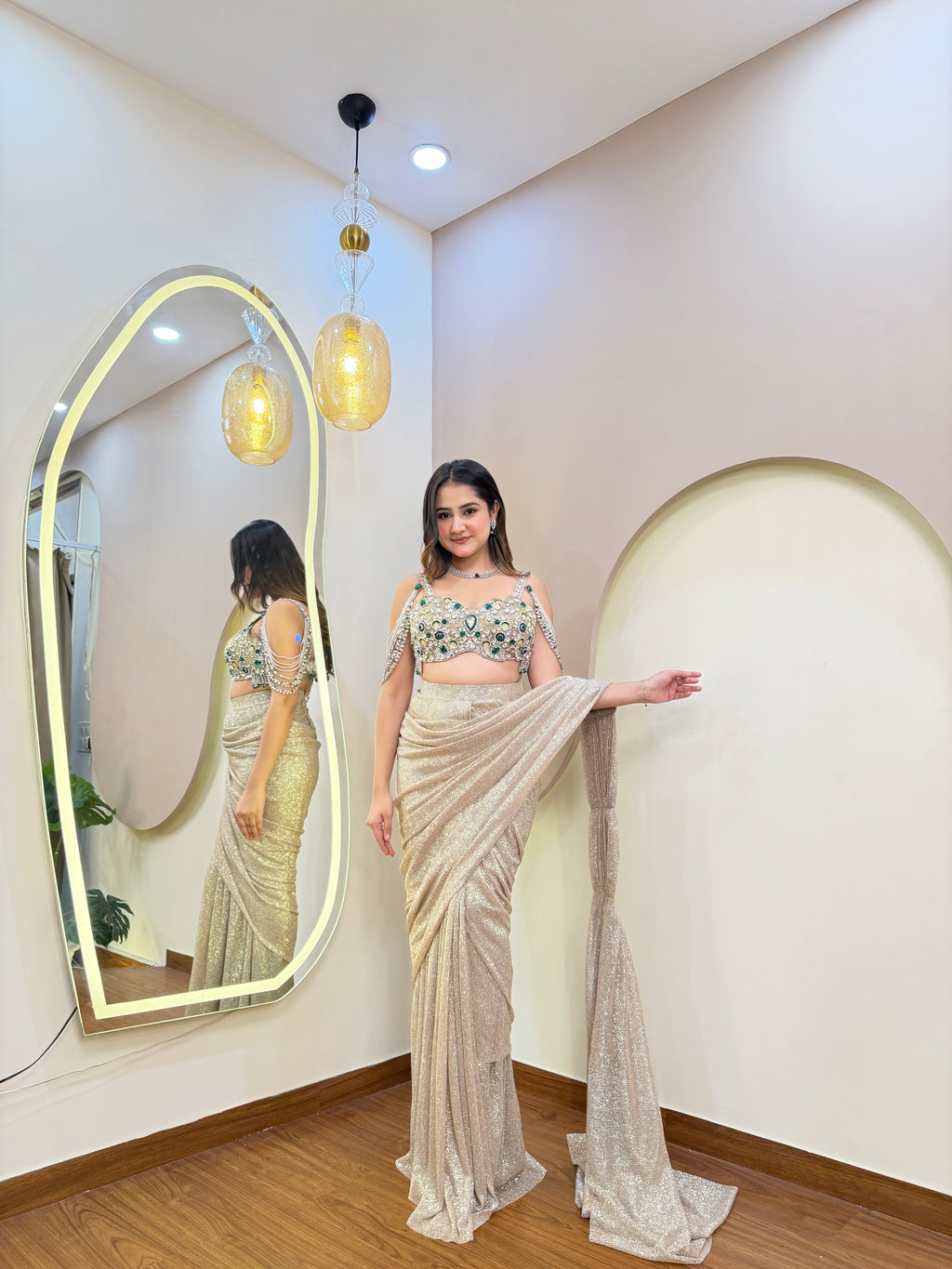 E299 INDO WESTERN DRAPE SAARE