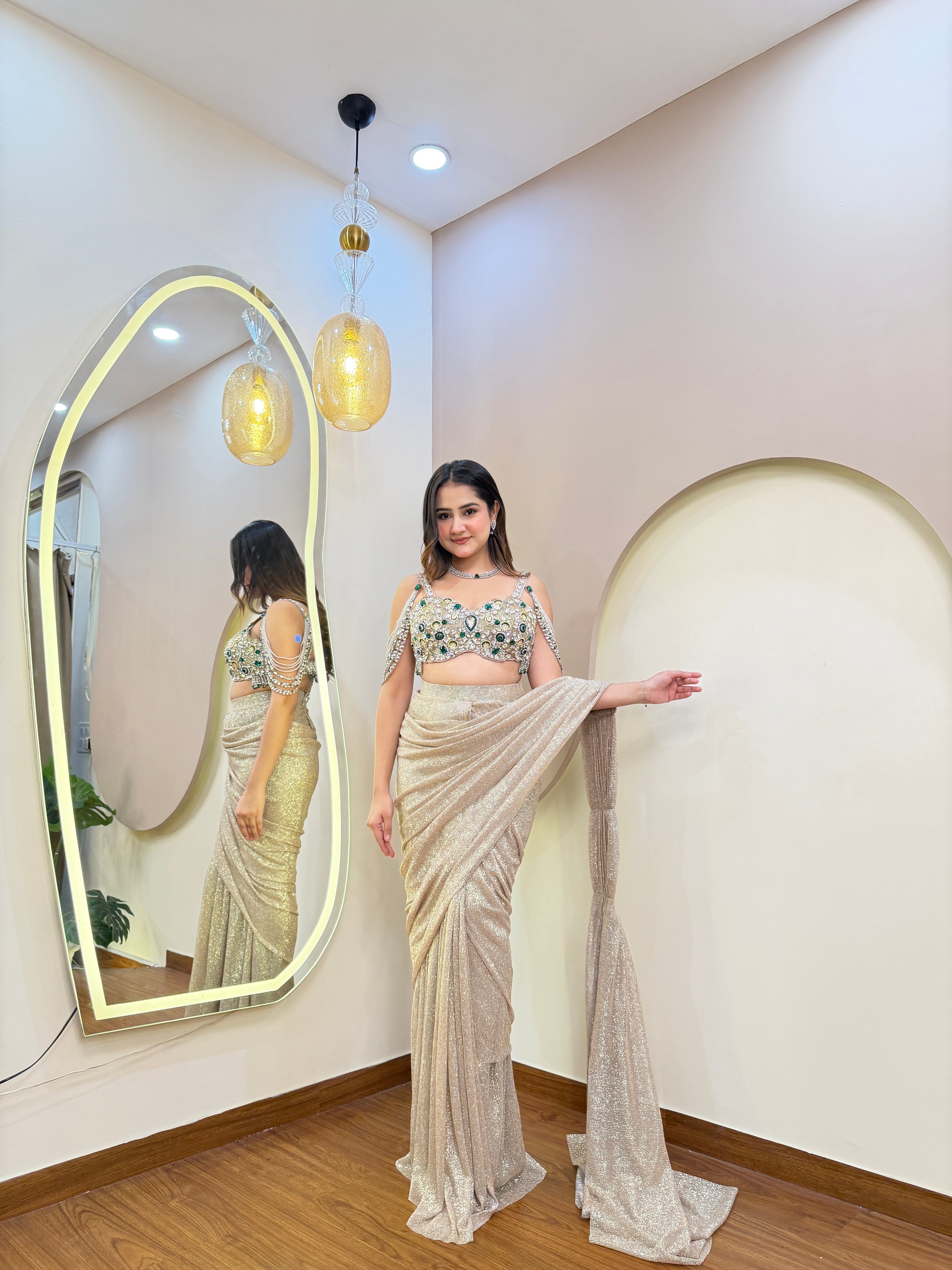 E299 INDO WESTERN DRAPE SAARE