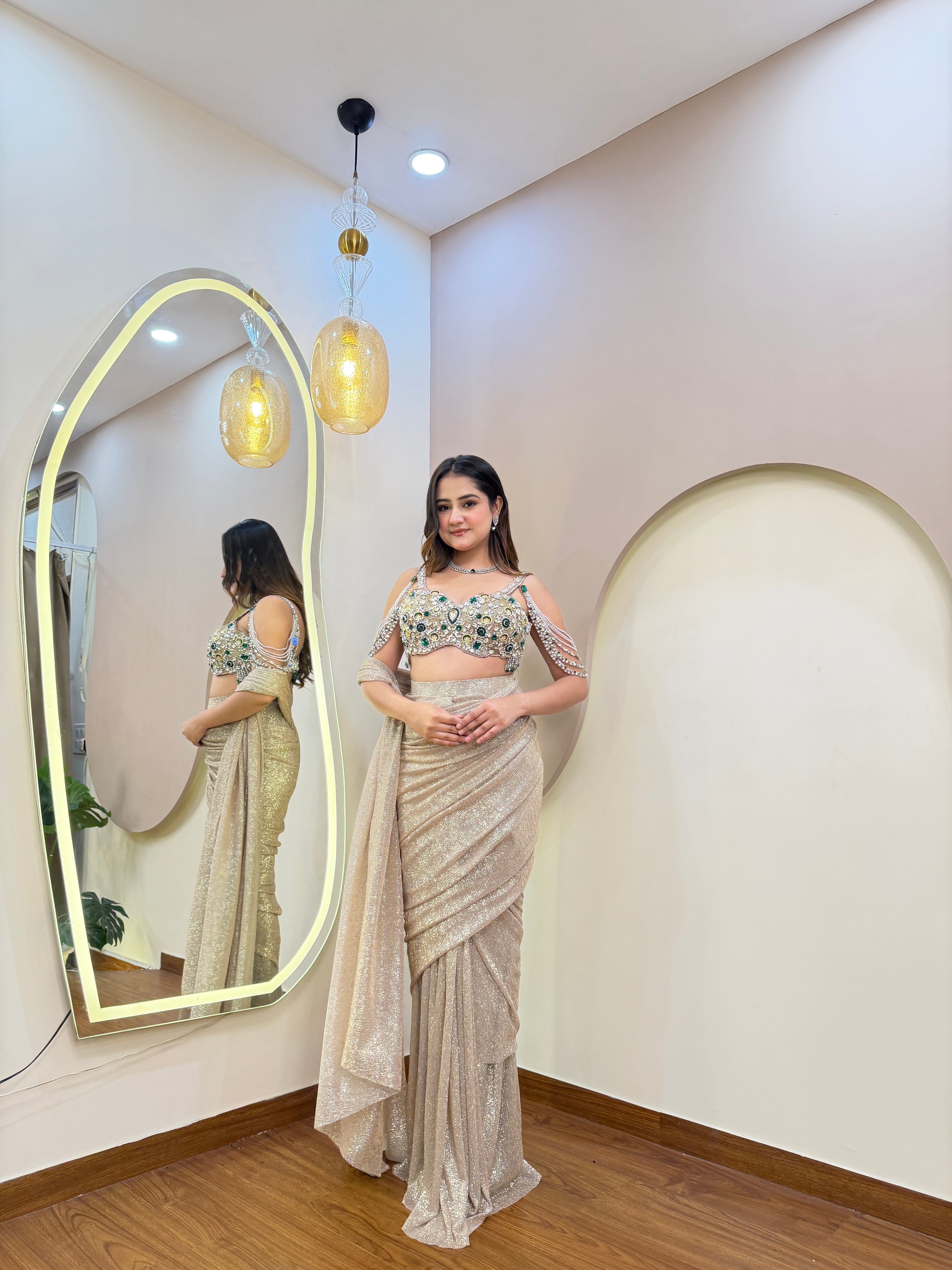 E299 INDO WESTERN DRAPE SAARE