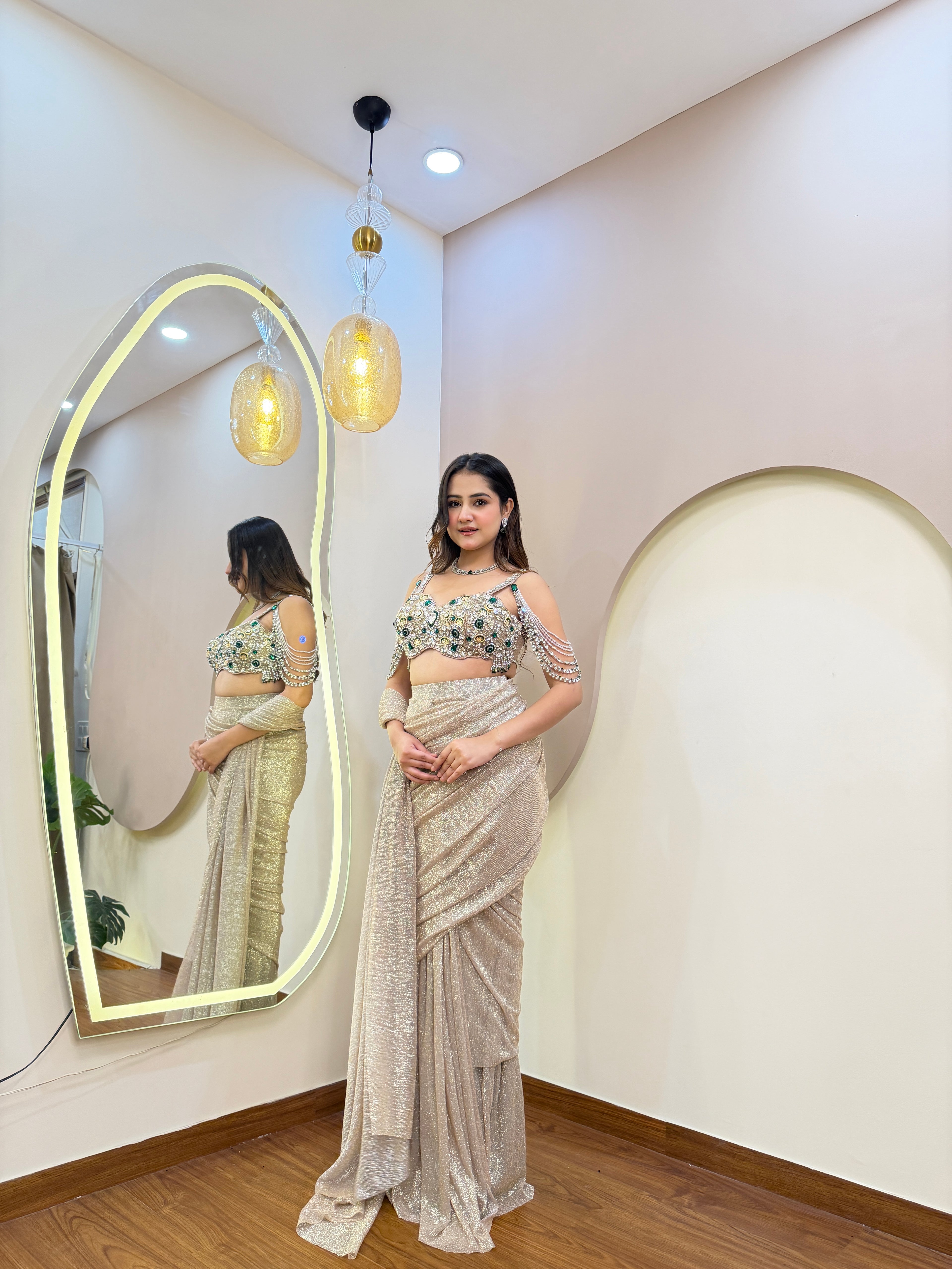 E299 INDO WESTERN DRAPE SAARE