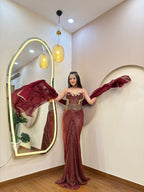 E361 INDO WESTERN DRAPE SAREE