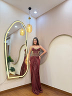 E361 INDO WESTERN DRAPE SAREE