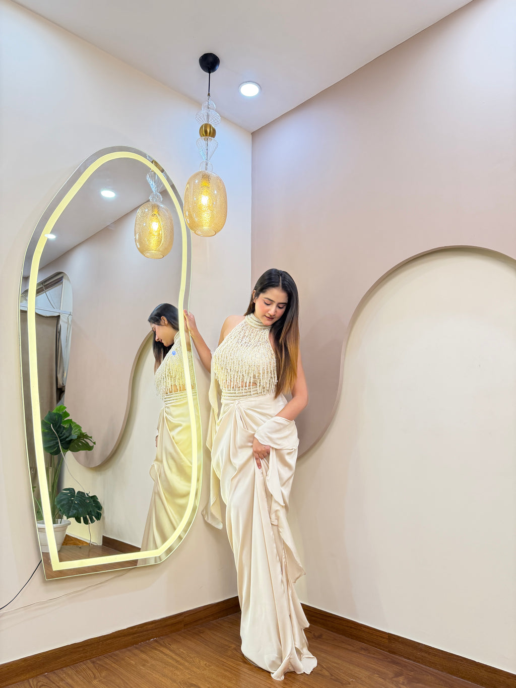 E99 INDO WESTERN DRAPE SAREE