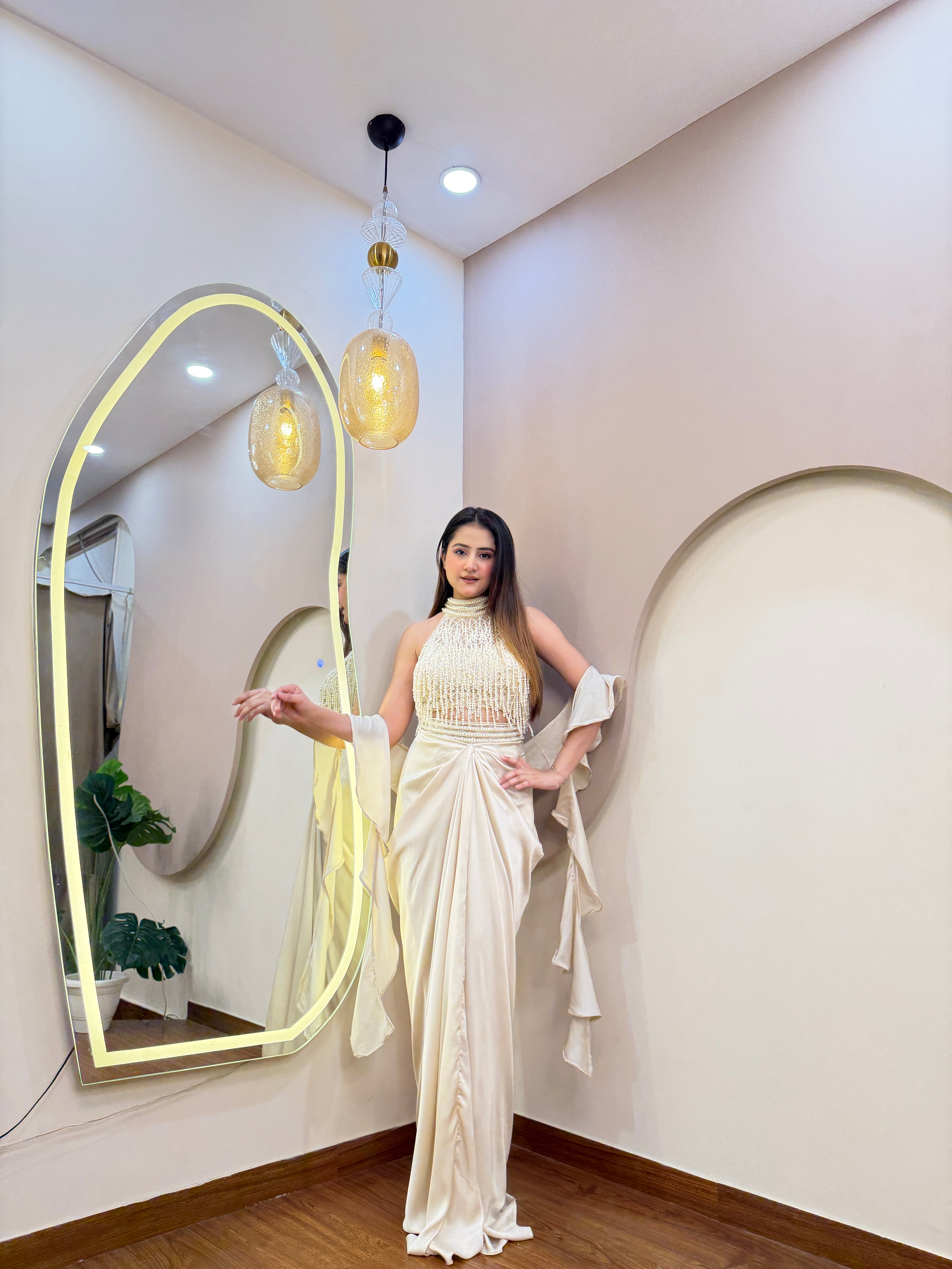 E99 INDO WESTERN DRAPE SAREE