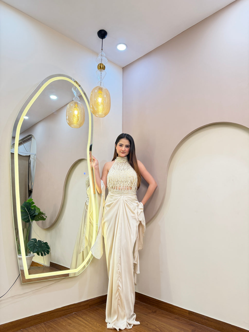 E99 INDO WESTERN DRAPE SAREE