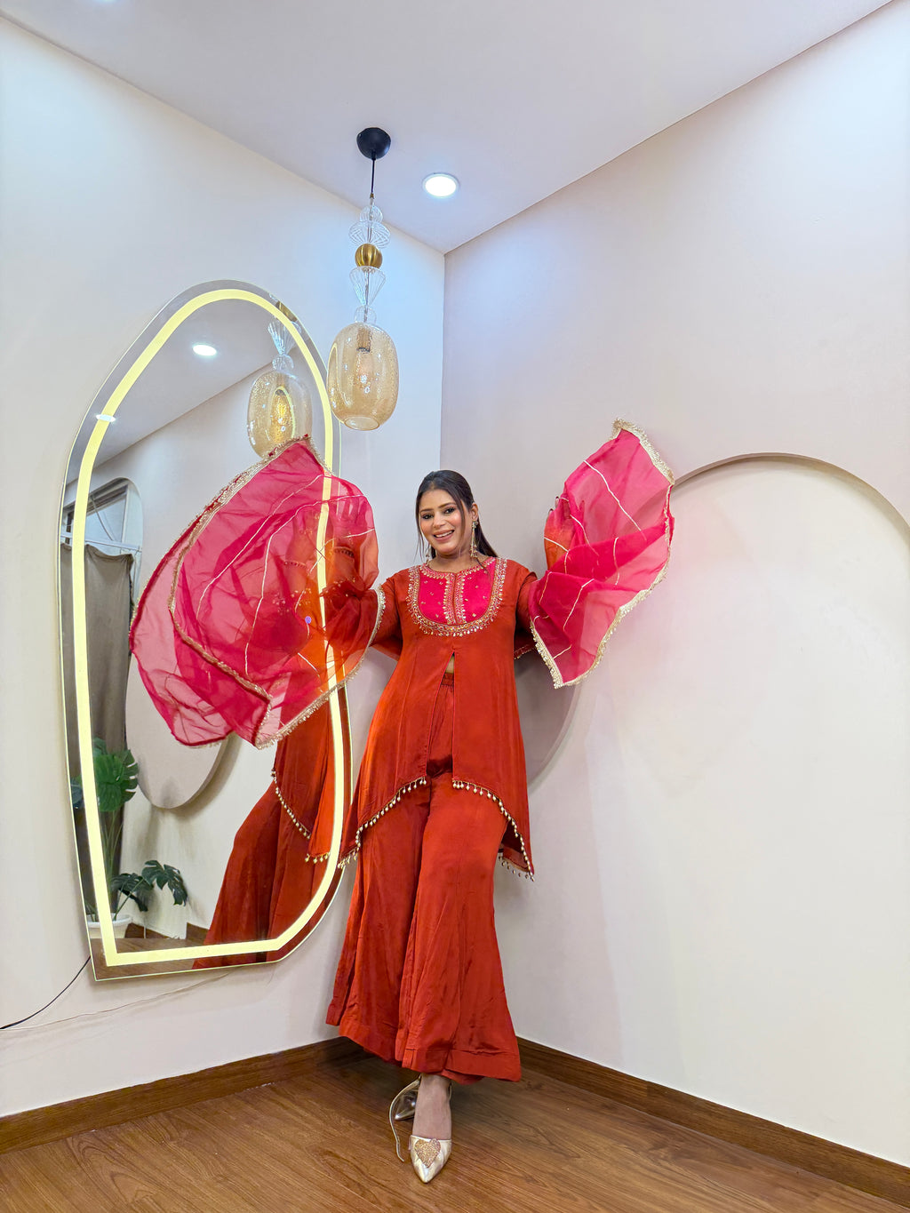 E235 ASYMMETRICAL SHARARA SUIT