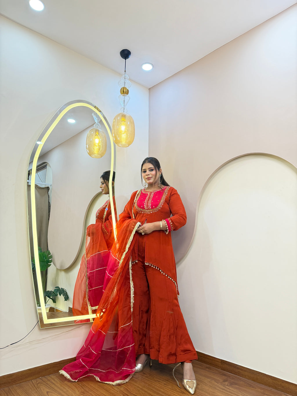 E235 ASYMMETRICAL SHARARA SUIT