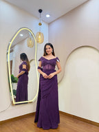E206 INDO WESTERN DRAPE SAREE