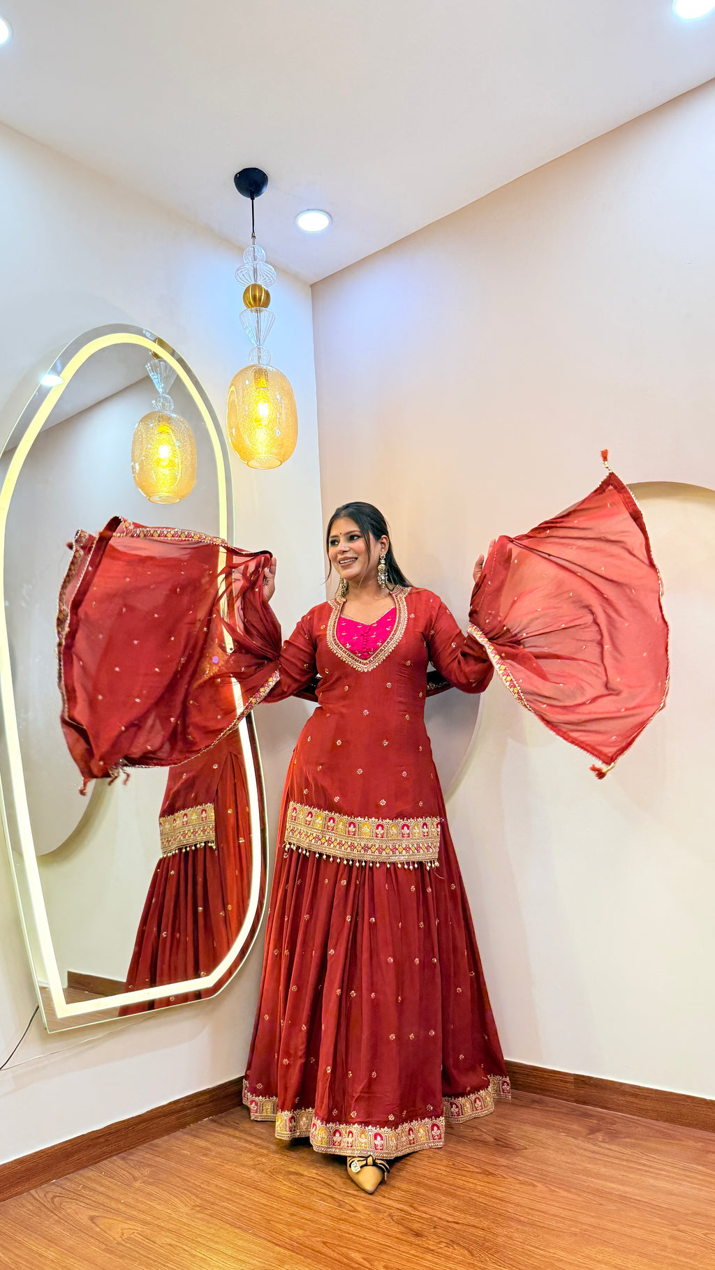 D990 3PC KURTI WITH SKIRT