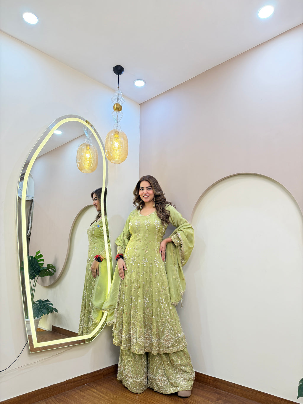 E332 3PC ANARKALI WITH PLAZO