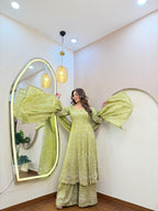 E332 3PC ANARKALI WITH PLAZO
