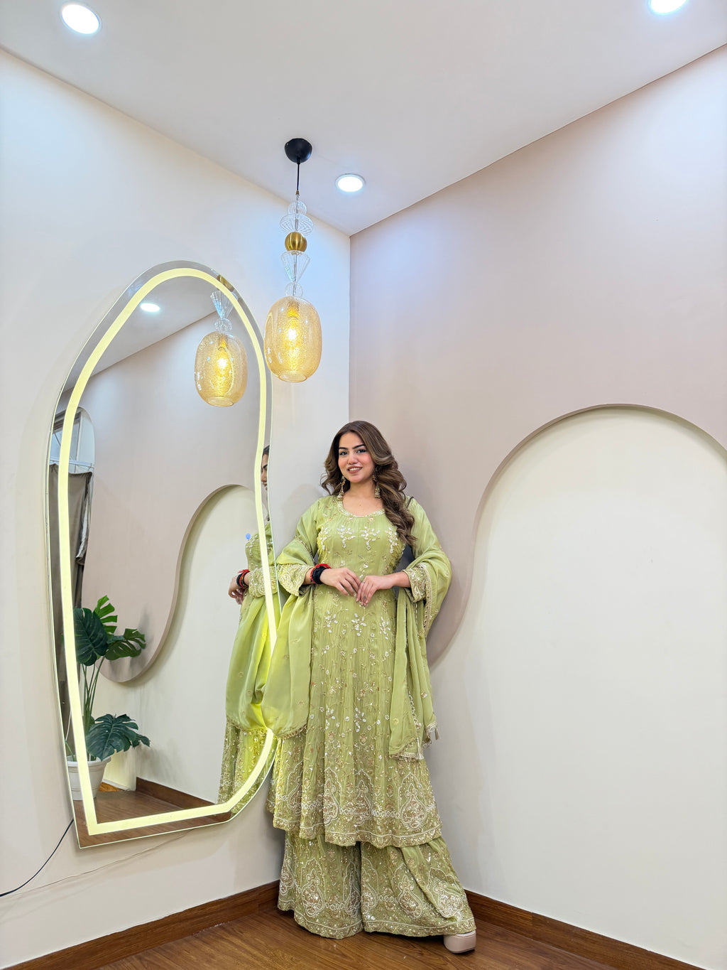 E332 3PC ANARKALI WITH PLAZO
