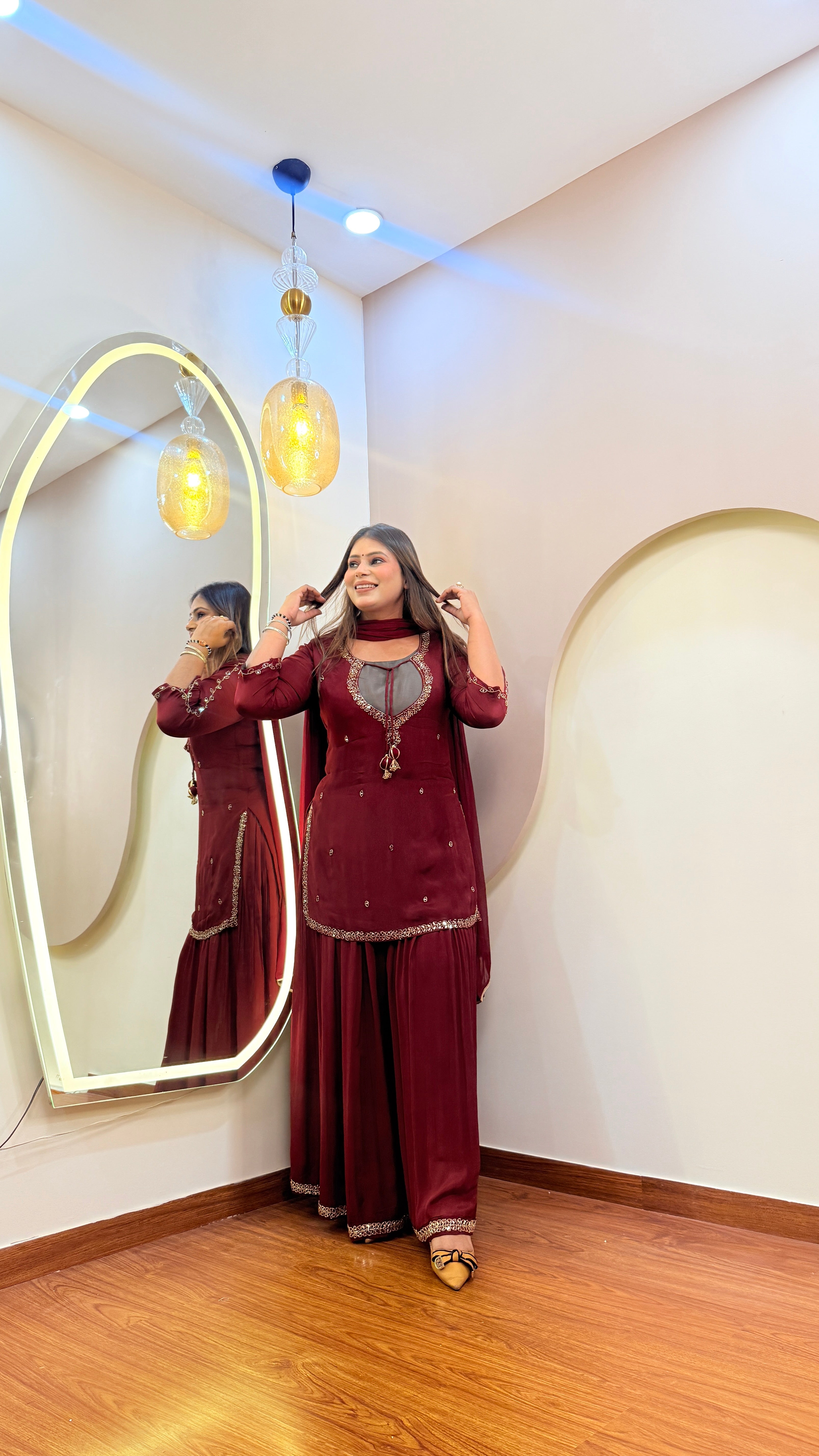 E147 3PC SHARARA SUIT