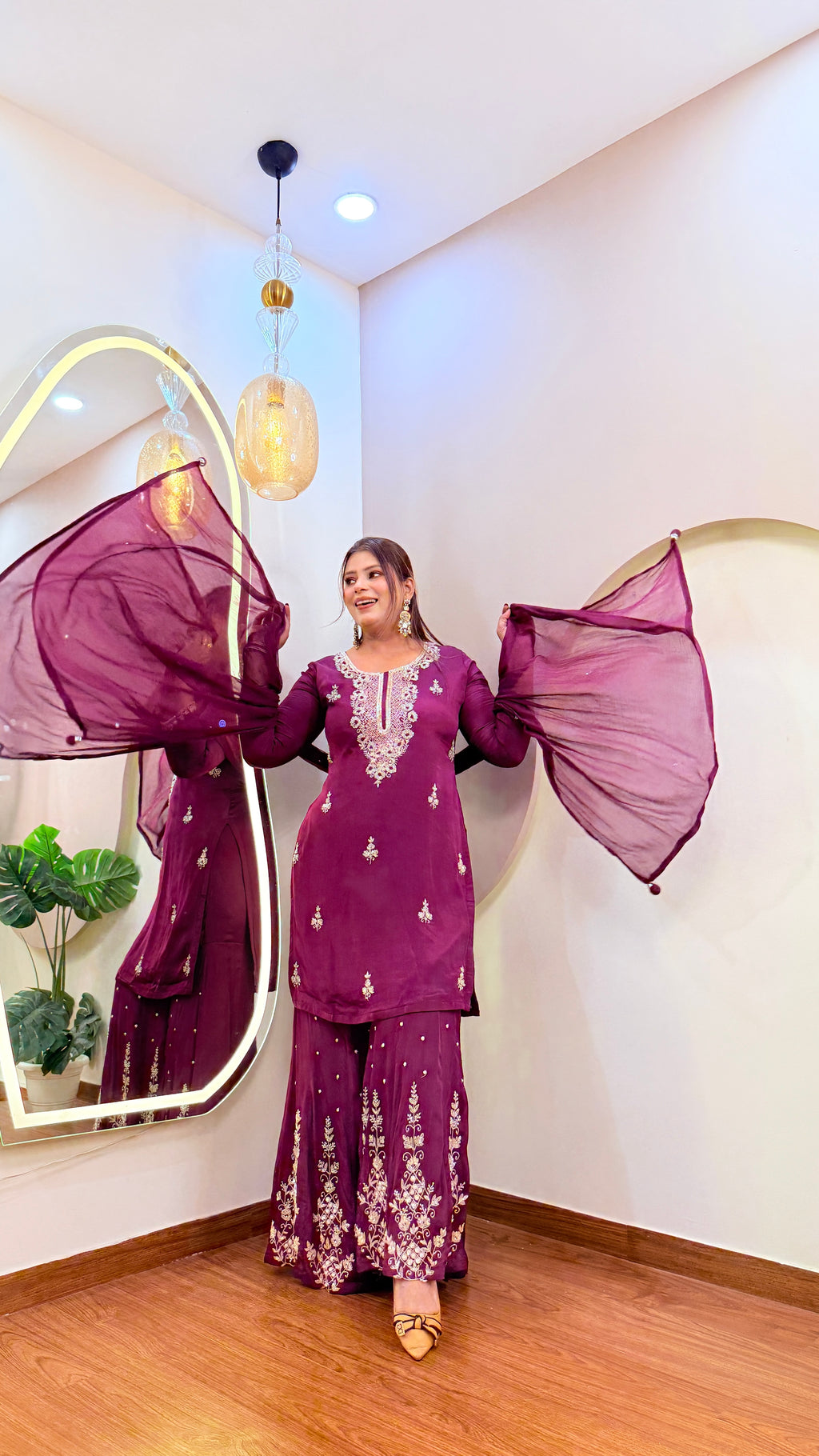 E146 3PC SHARARA SUIT