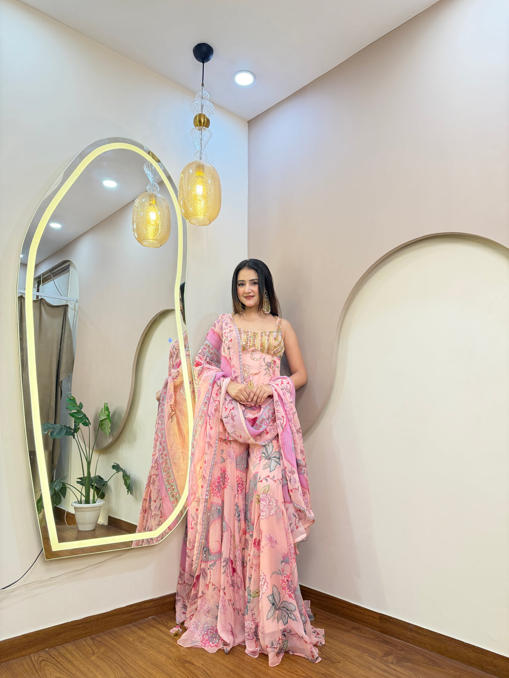 E381 PEPLUM 3PC SHARARA SET