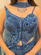 E482 INDO WESTERN CROP TOP SKIRT