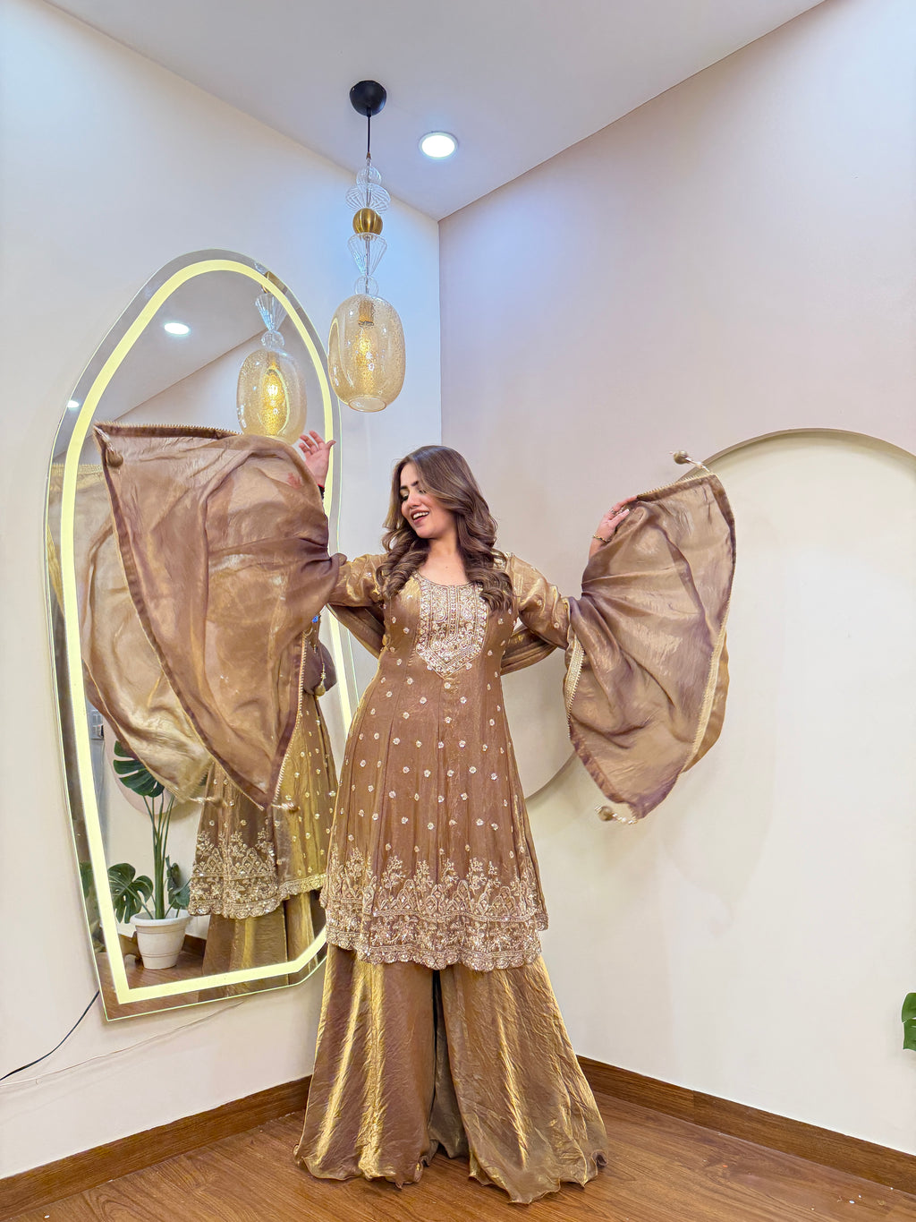 E166 3PC SHARARA SUIT