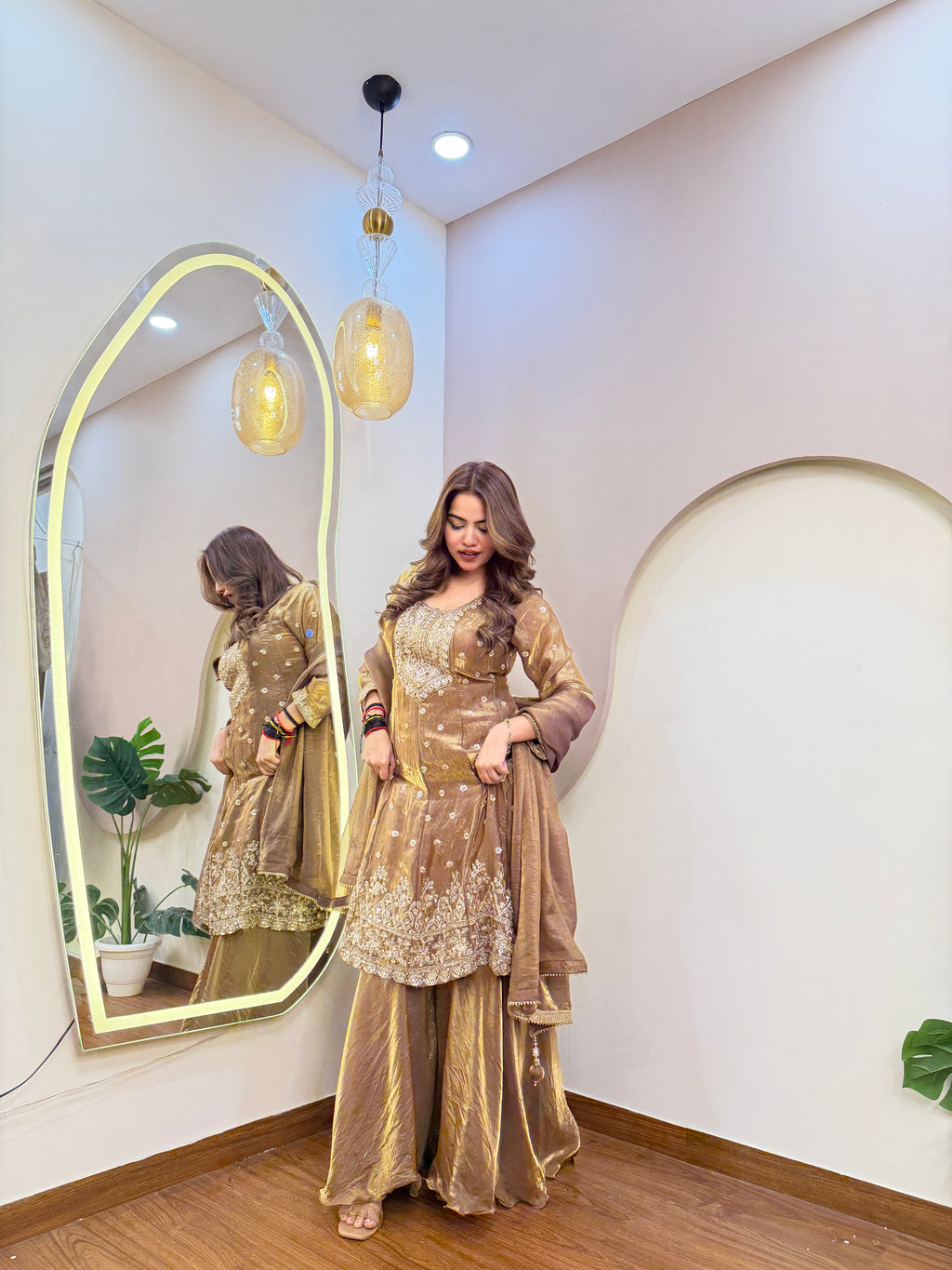 E166 3PC SHARARA SUIT
