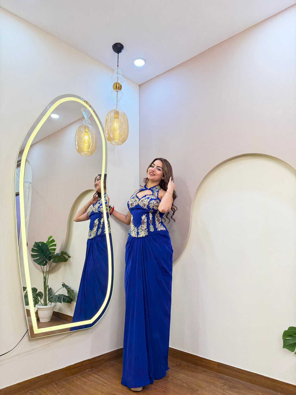 E323 DRAPE SAREE GOWN