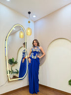 E323 DRAPE SAREE GOWN