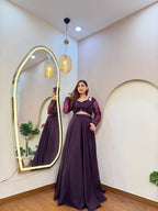 E54 INDO WESTERN CROP TOP LEHENGA