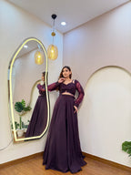 E54 INDO WESTERN CROP TOP LEHENGA