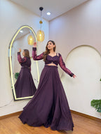 E54 INDO WESTERN CROP TOP LEHENGA